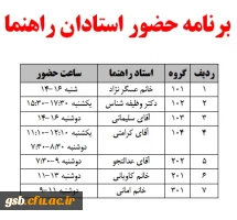حضور استادان راهنما