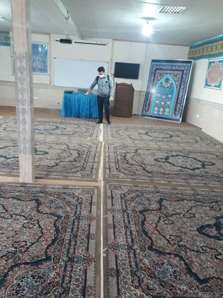 ضدعفونی و گندزدایی پردیس امام جعفر صادق (ع) برای مبارزه با ویروس کرونا