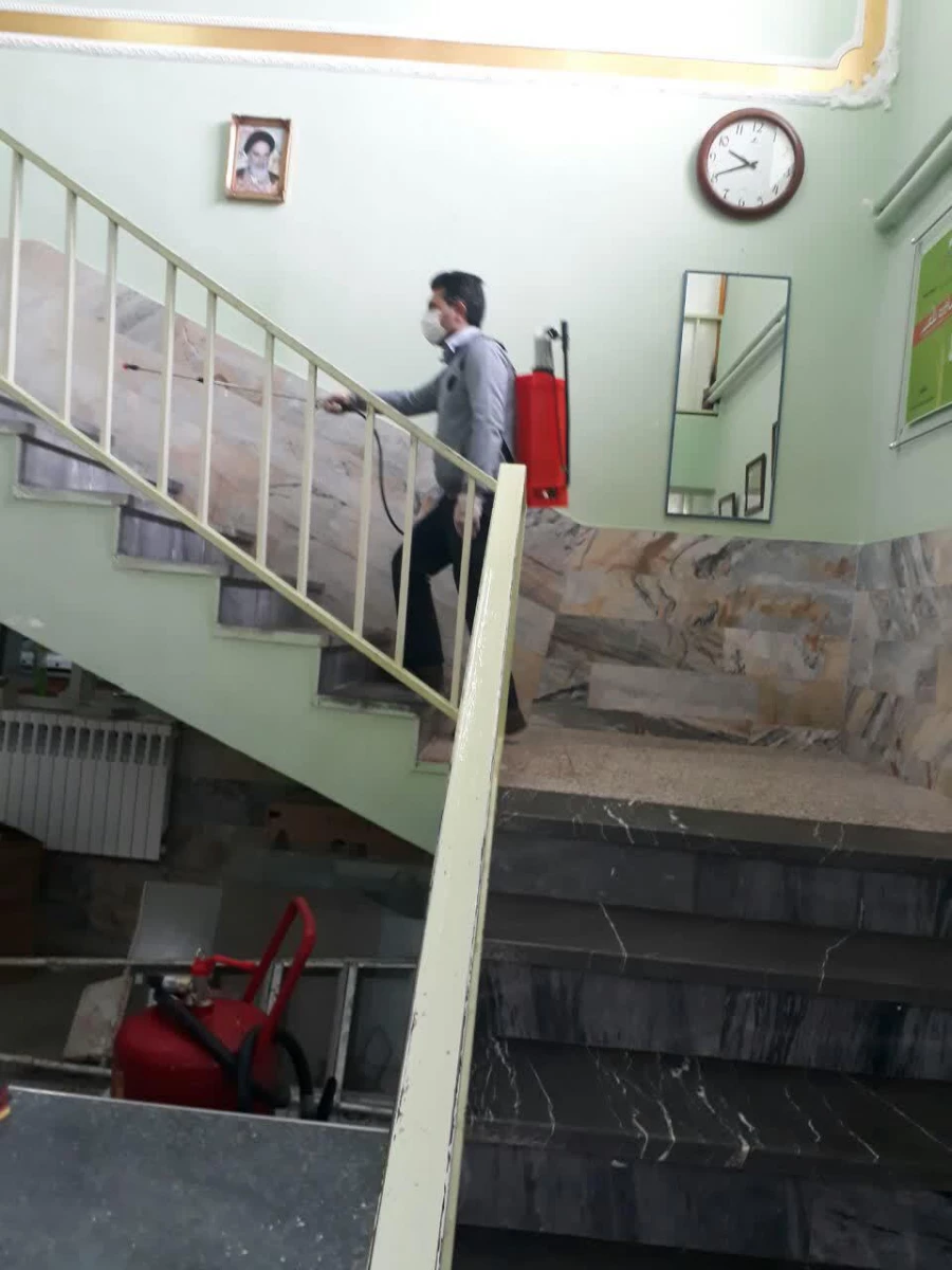 ضدعفونی و گندزدایی پردیس امام جعفر صادق (ع) برای مبارزه با ویروس کرونا